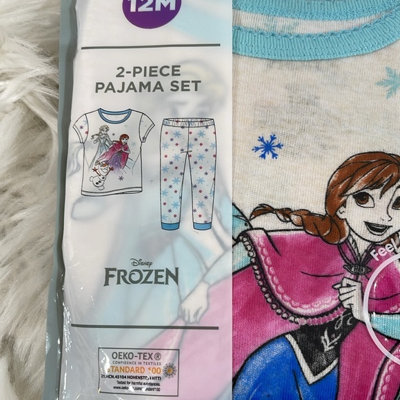 DISNEY FROZEN Snug-Fit Pajama Set, 2 Piece Kids Pajamas Size 12 Month NEW - Picture 3 of 7